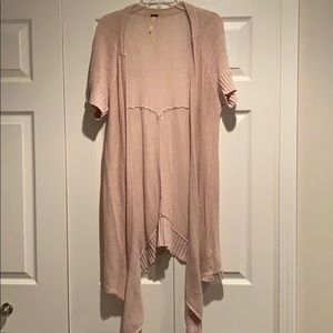 Free People short sleeve cardigan, light pink